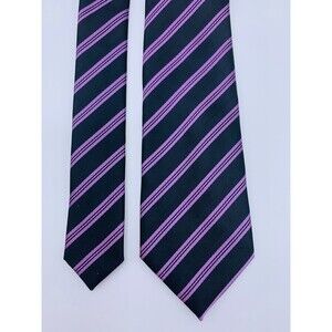 J Ferrar Men's Tie Narrow, One Size, Purple w Violet Stripes 60" Long 2.75" Wide